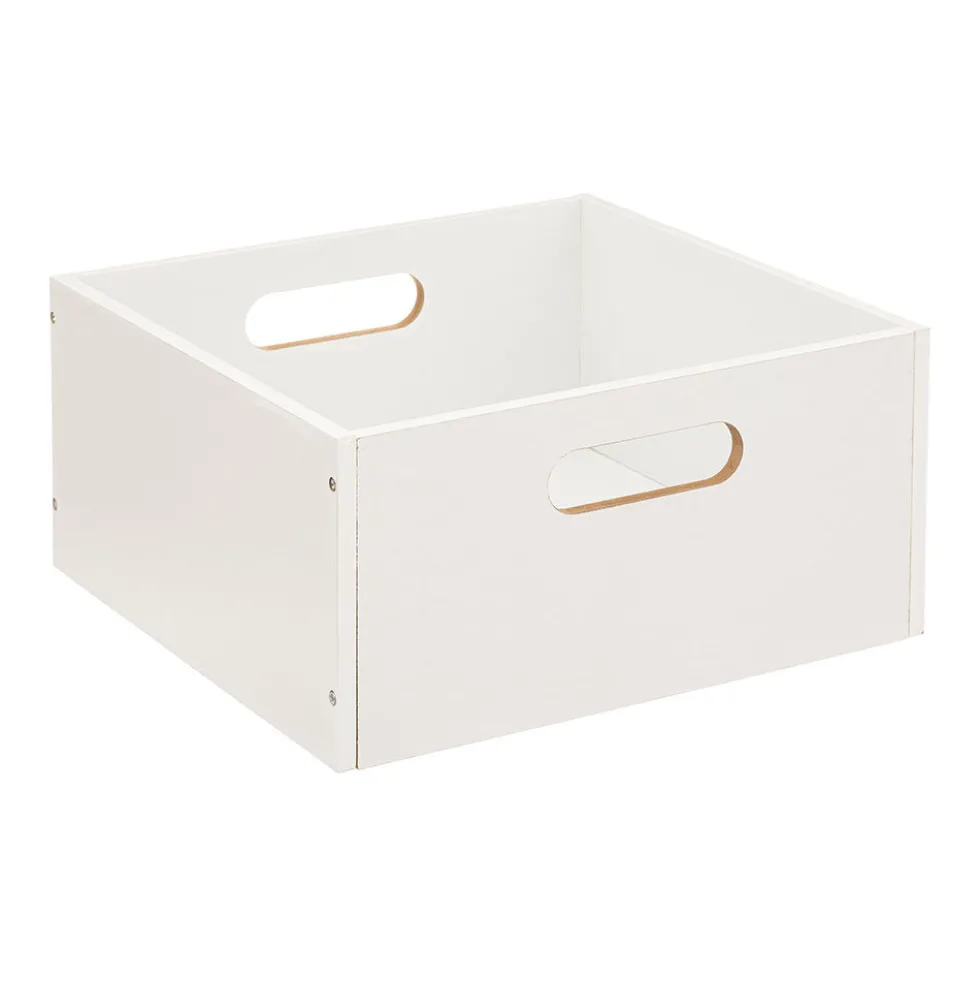 Witte opbergkist hout medium Five®