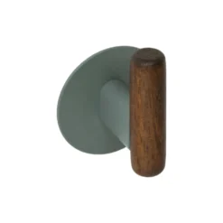 Zelfklevend handdoekhaakje metaal/hout 2 stuks Five® Cassie