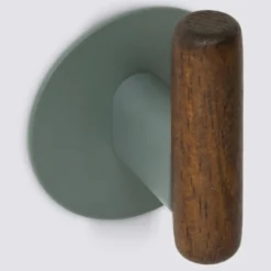 Zelfklevend handdoekhaakje metaal/hout 2 stuks Five® Cassie
