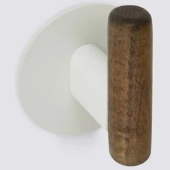 Zelfklevend handdoekhaakje metaal/hout 2 stuks Five® Cassie