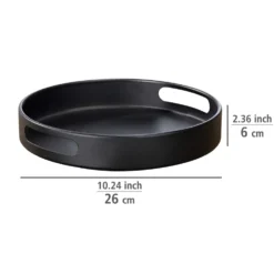 Zwart draaiplateau met handvaten Wenko