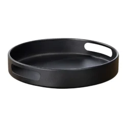 Zwart draaiplateau met handvaten Wenko