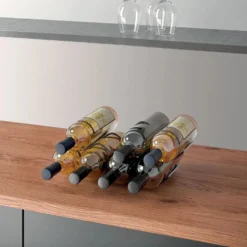 Zwarte flessenhouder 2-delige set Metaltex