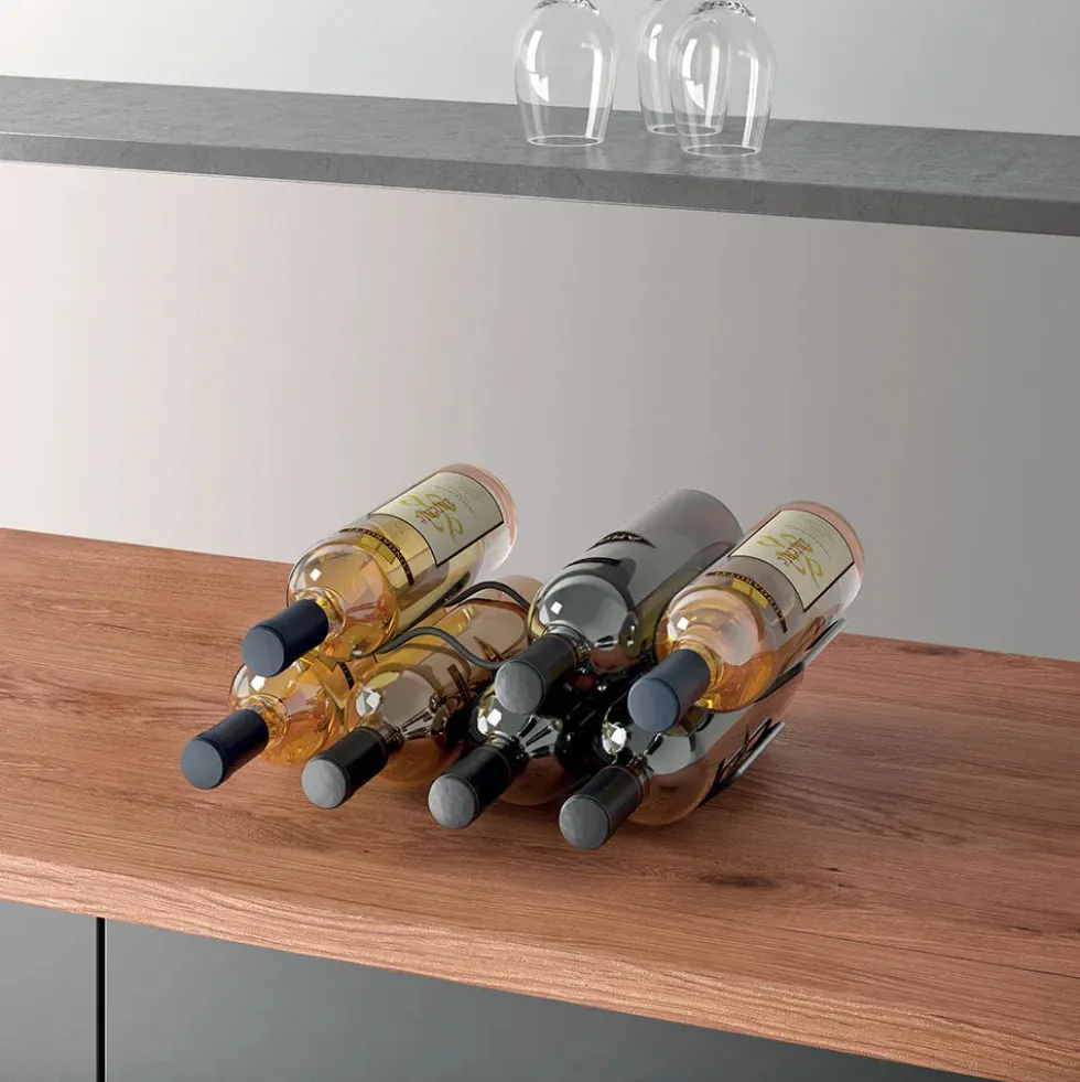 Zwarte flessenhouder 2-delige set Metaltex