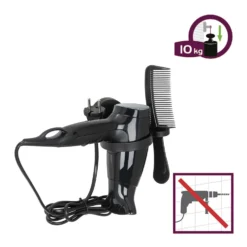 Zwarte fohnhouder met zuignap Wenko - Pavia Black