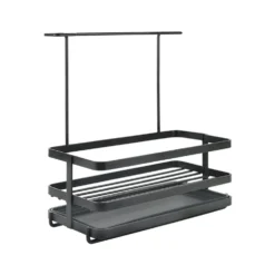 Zwarte gootsteen organizer Metaltex
