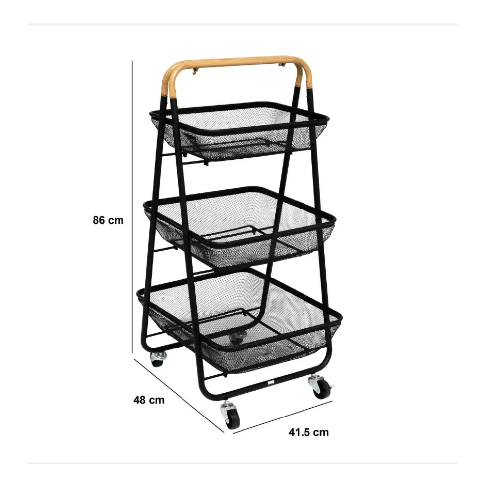Zwarte trolley staal 3 laags Five®