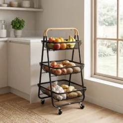 Zwarte trolley staal 3 laags Five®