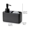 Zwarte zeepdispenser met sponshouder Wenko