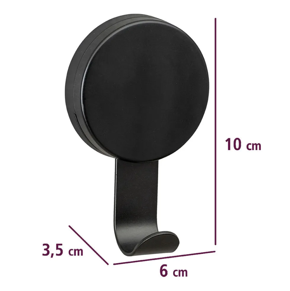 Zwart haakje zonder boren Wenko - Pavia Black