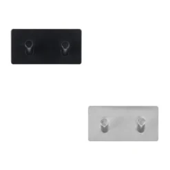 Zwart of Zilver dubbel handdoekhaakje zelfklevend Five® (kleurkeuze niet mogelijk)