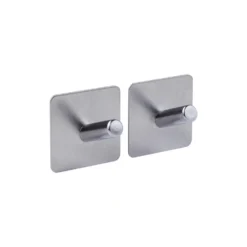 Zwart of Zilver handdoekhaakje zelfklevend 2 stuks Five® (kleurkeuze niet mogelijk)