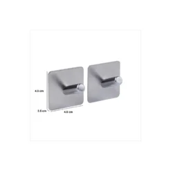 Zwart of Zilver handdoekhaakje zelfklevend 2 stuks Five® (kleurkeuze niet mogelijk)
