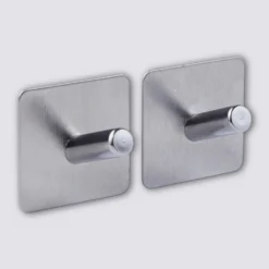 Zwart of Zilver handdoekhaakje zelfklevend 2 stuks Five® (kleurkeuze niet mogelijk)