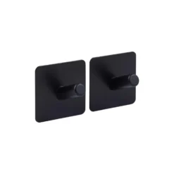 Zwart of Zilver handdoekhaakje zelfklevend 2 stuks Five® (kleurkeuze niet mogelijk)
