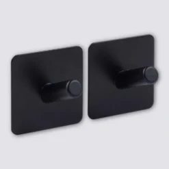 Zwart of Zilver handdoekhaakje zelfklevend 2 stuks Five® (kleurkeuze niet mogelijk)