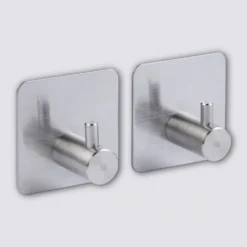 Zwart of Zilver handdoekhaakje zelfklevend 2 stuks Five® (kleurkeuze niet mogelijk)