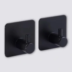 Zwart of Zilver handdoekhaakje zelfklevend 2 stuks Five® (kleurkeuze niet mogelijk)