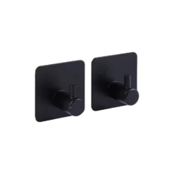 Zwart of Zilver handdoekhaakje zelfklevend 2 stuks Five® (kleurkeuze niet mogelijk)