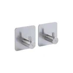 Zwart of Zilver handdoekhaakje zelfklevend 2 stuks Five® (kleurkeuze niet mogelijk)