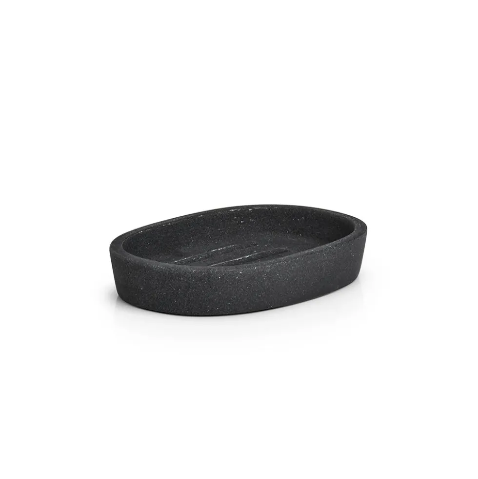Zwart polyresin zeepschaaltje Zeller Present